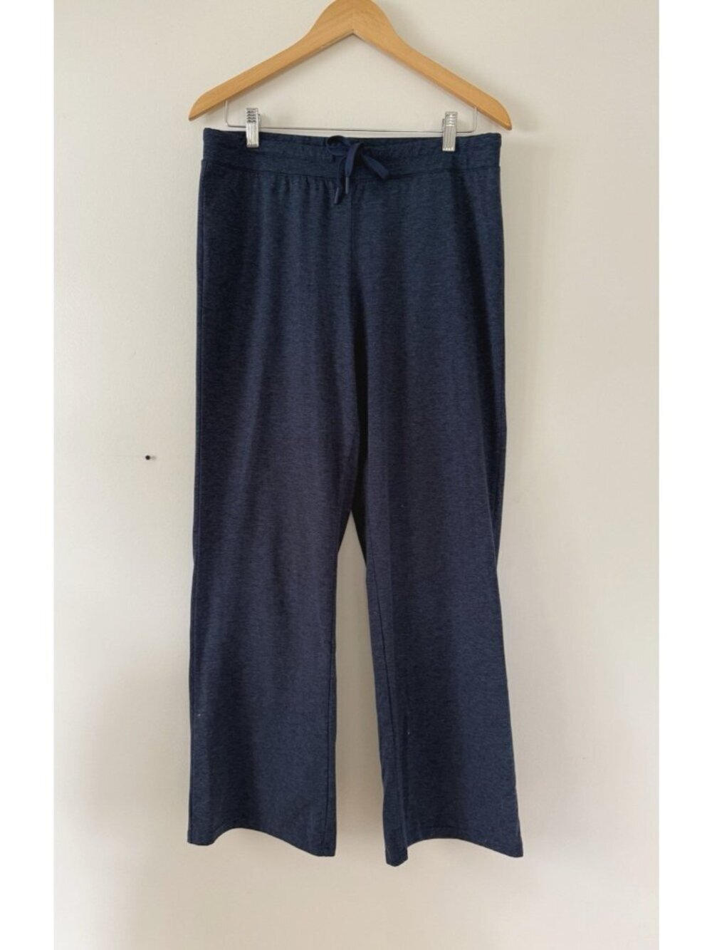 Quince Flowknit Ultra Soft Performance Wide Leg Pant Heather Navy Yoga Travel M